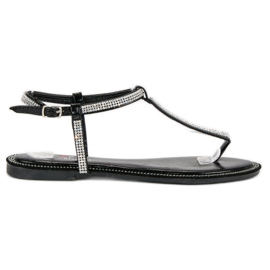 Top Shoes Flip-flops cu cristale negru