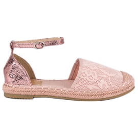 Nio Nio Espadrile din dantela roz Nio Nio Espadrile din dantela roz