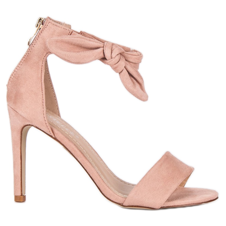 Bestelle Sandale din piele intoarsa cu fermoar roz