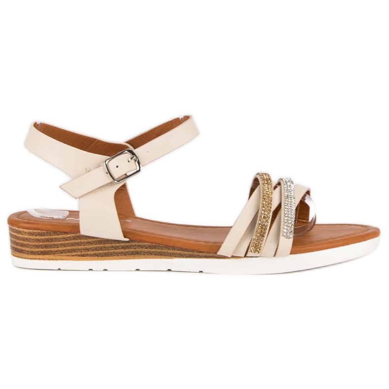 Fama Sandale pe toc cu pană joasă maro