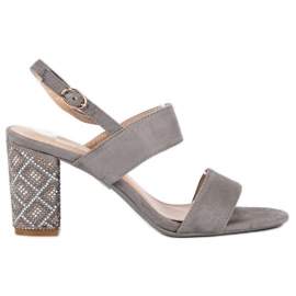 Sandale elegante cu margele gri Sandale elegante cu margele gri