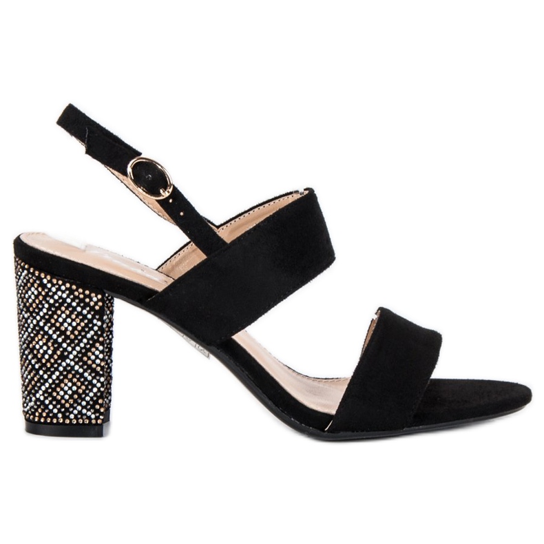 Sandale elegante cu margele negru