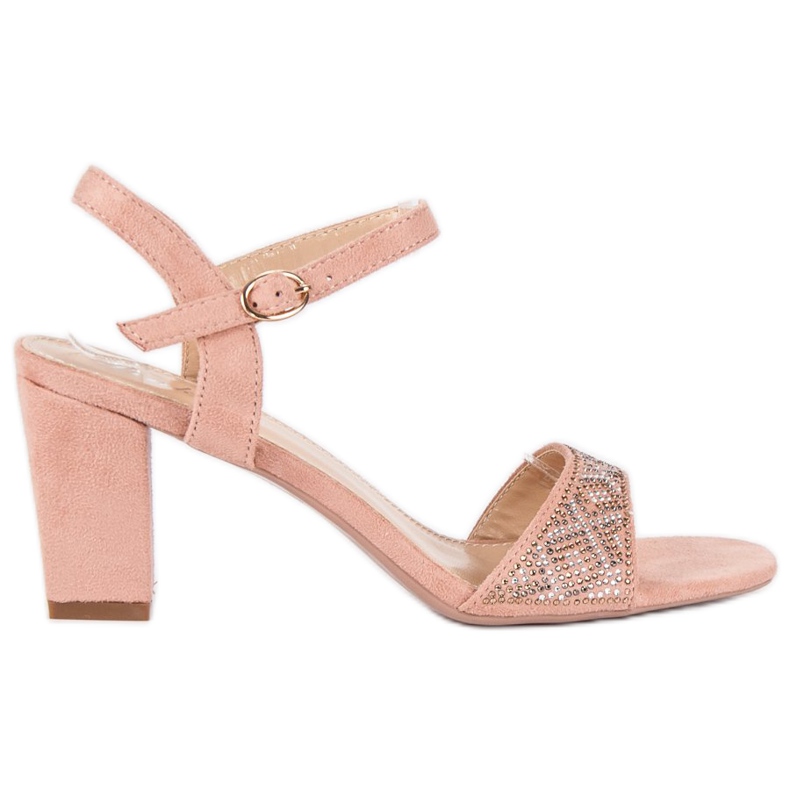 Sandale elegante cu toc înalt roz