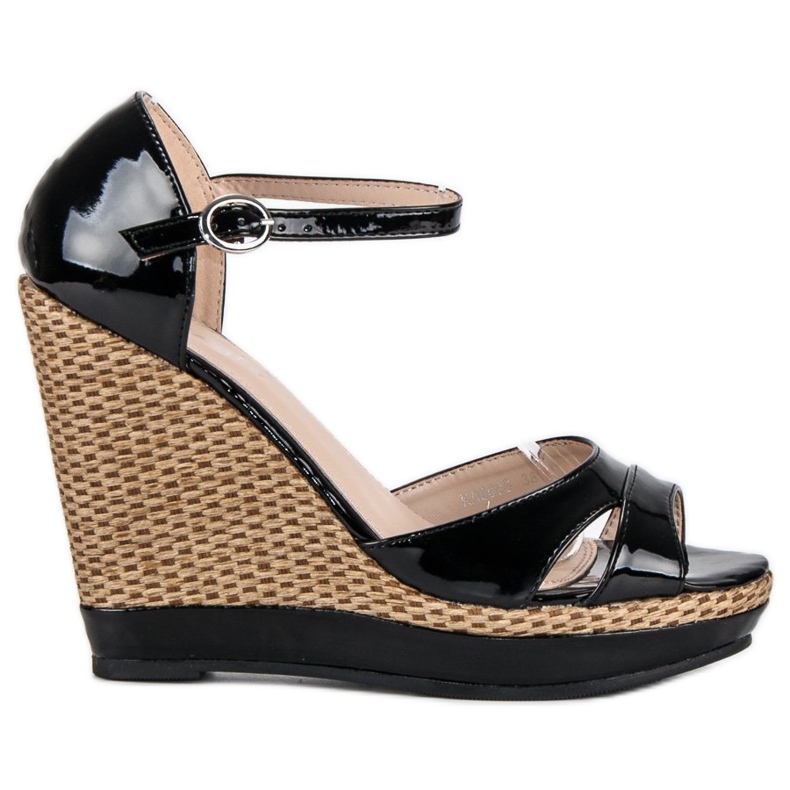 Kayla Sandale cu lac lacuit negru