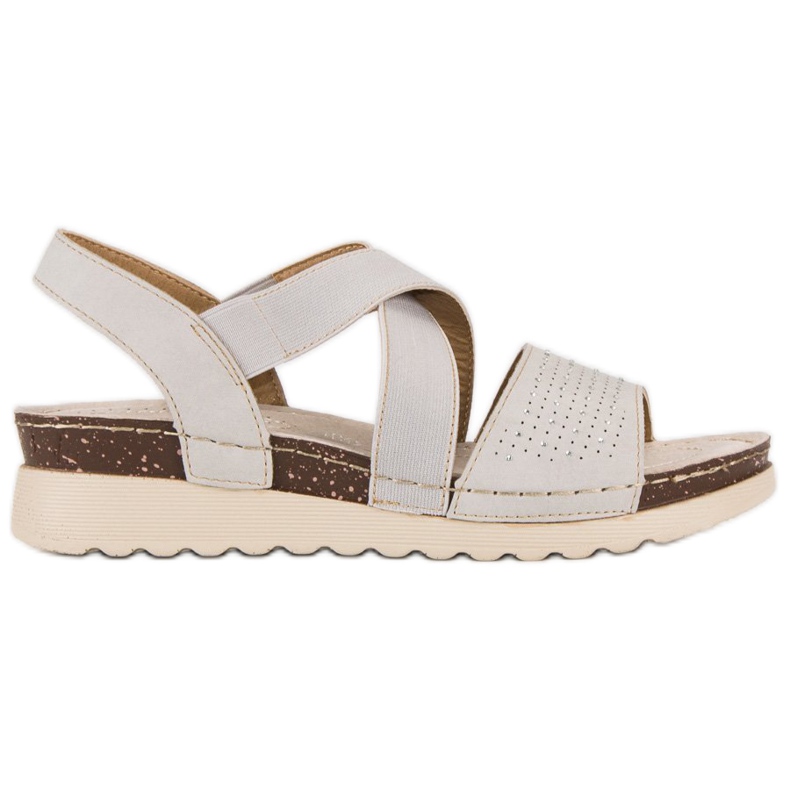 Sandale slip-on vinceza maro gri multicolor