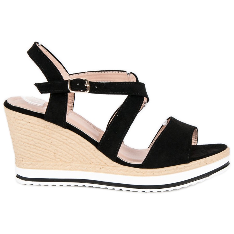 Anesia Paris Sandale negre cu pană negru