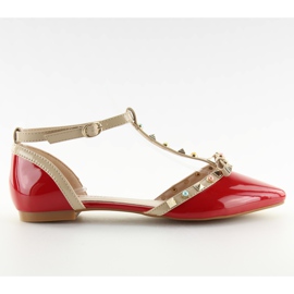 Balerine cu știfturi roșii DM29P roșu roşu