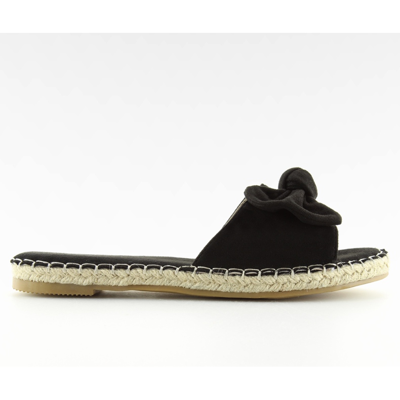 Papuci negri 8758 negri cu fundita negru