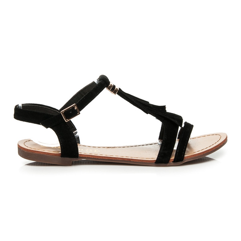 Queen Vivi Sandale Cu Franjuri negru