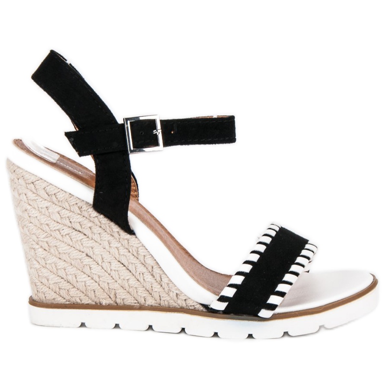 Sweet Shoes Espadrile negre pe pane negru