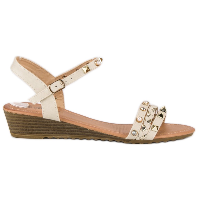 Renda Sandale cu pană la modă maro