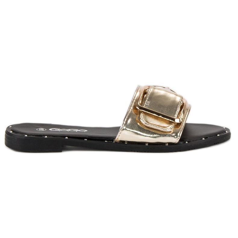 Gogo Papuci aurii de dama negru galben