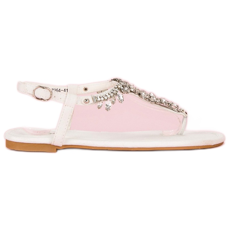 Vices Sandale plate elegante vicii alb