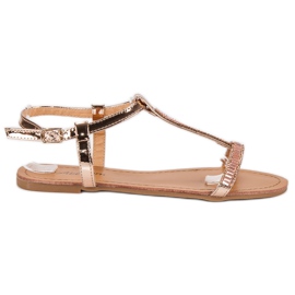 Abloom Sandale plate lăcuite roz