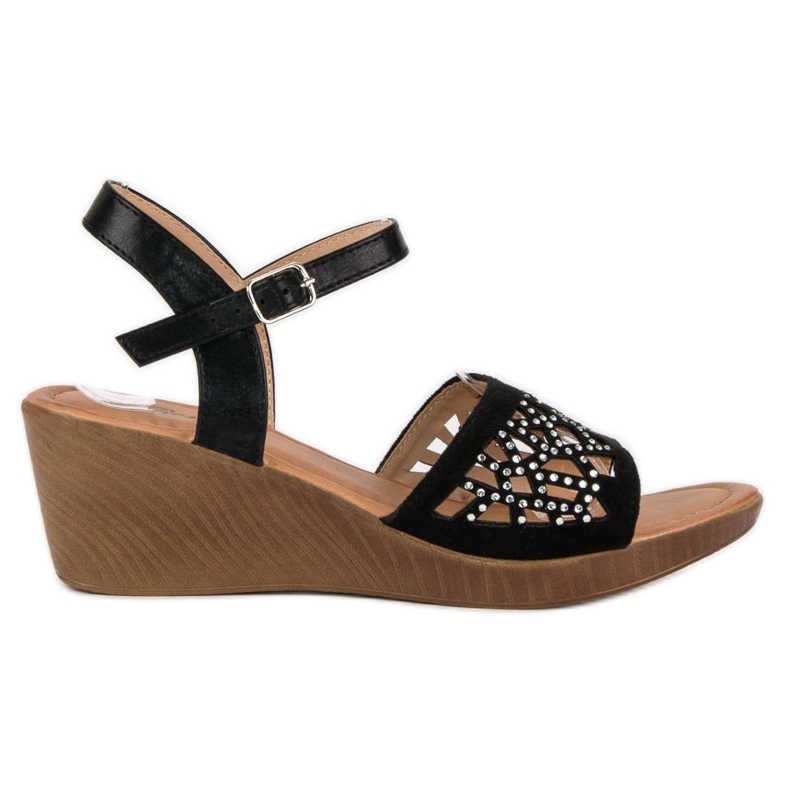 Renda Sandale cu pană elegante negru