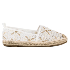 Seastar Espadrile din dantelă alb galben Seastar Espadrile din dantelă alb galben