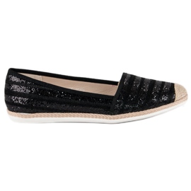 Espadrile negre la modă negru Espadrile negre la modă negru