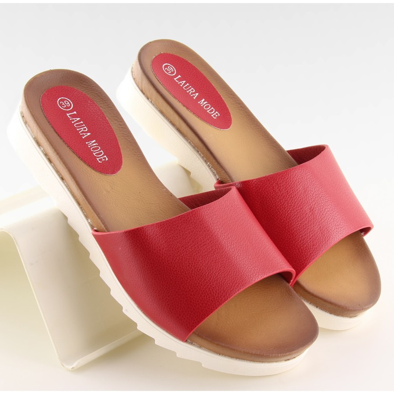 Papuci roșii de damă roșii H10 Red roșu