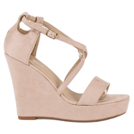 Sandale de piele intoarsa maro