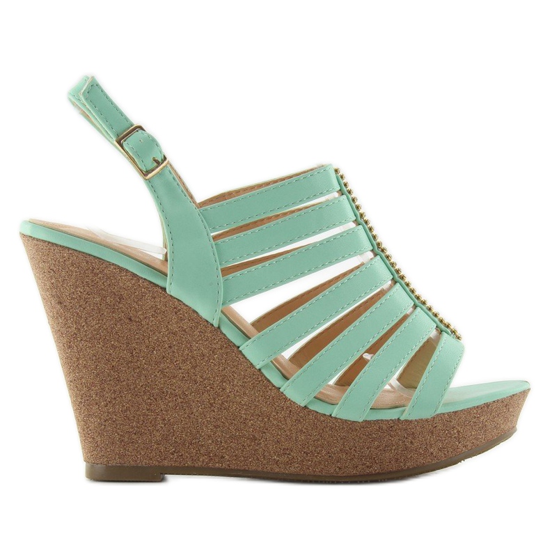 Sandale cu pană FA77 Verde