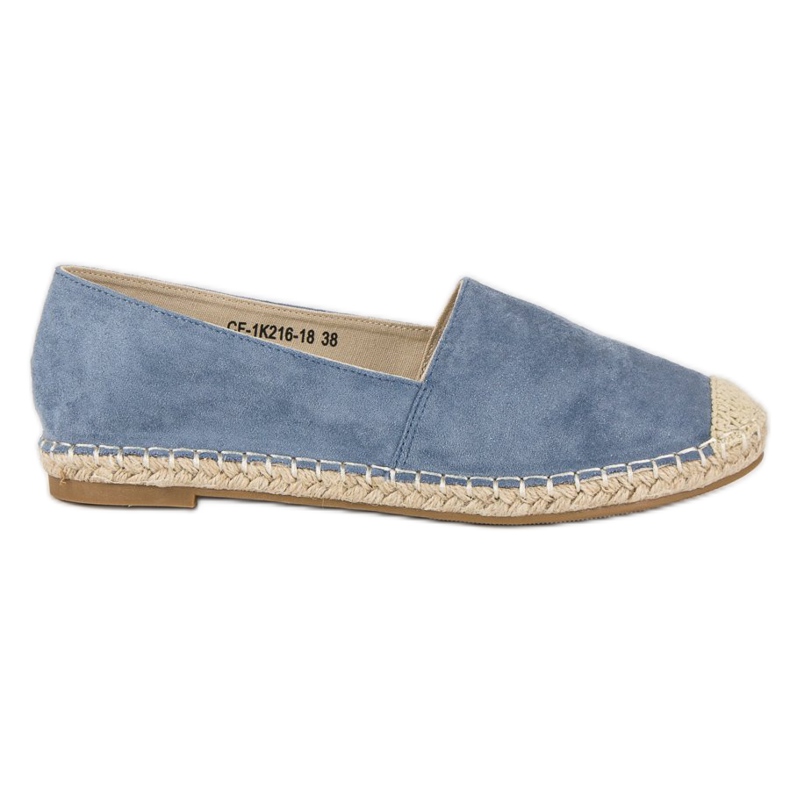 Best Shoes Espadrile albastre din piele intoarsa albastru