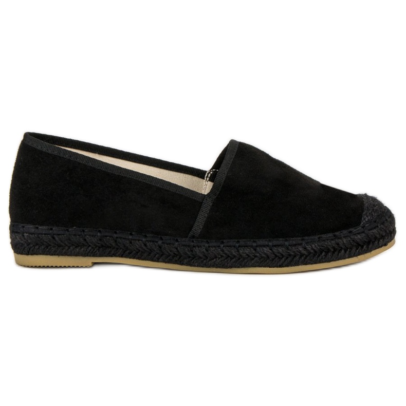 Nio Nio Espadrile din piele intoarsa neagra negru