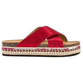 Sergio Todzi Flip-flops cu imprimeu etnic roșu Sergio Todzi Flip-flops cu imprimeu etnic roșu