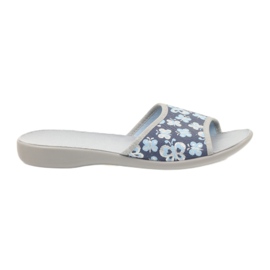 Befado pantofi dama papuci 300D040 papuci albastru gri albastru marin