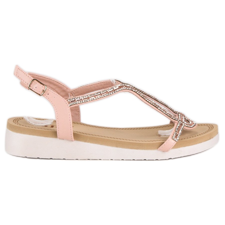 SDS Sandale plate confortabile roz