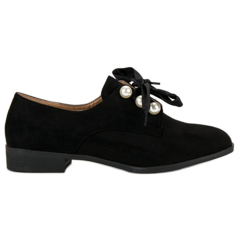 Tina&Co Pantofi legati cu perle negru