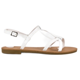 Ideal Shoes Sandale albe deschise Ideal Shoes Sandale albe deschise