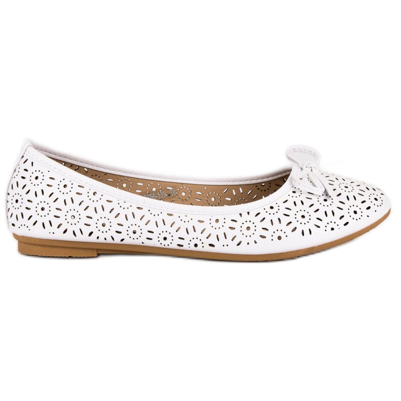 Diamantique Balerini ajurati alb