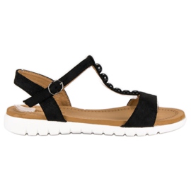 Via Giulia  Sandale plate negre negru Via Giulia  Sandale plate negre negru