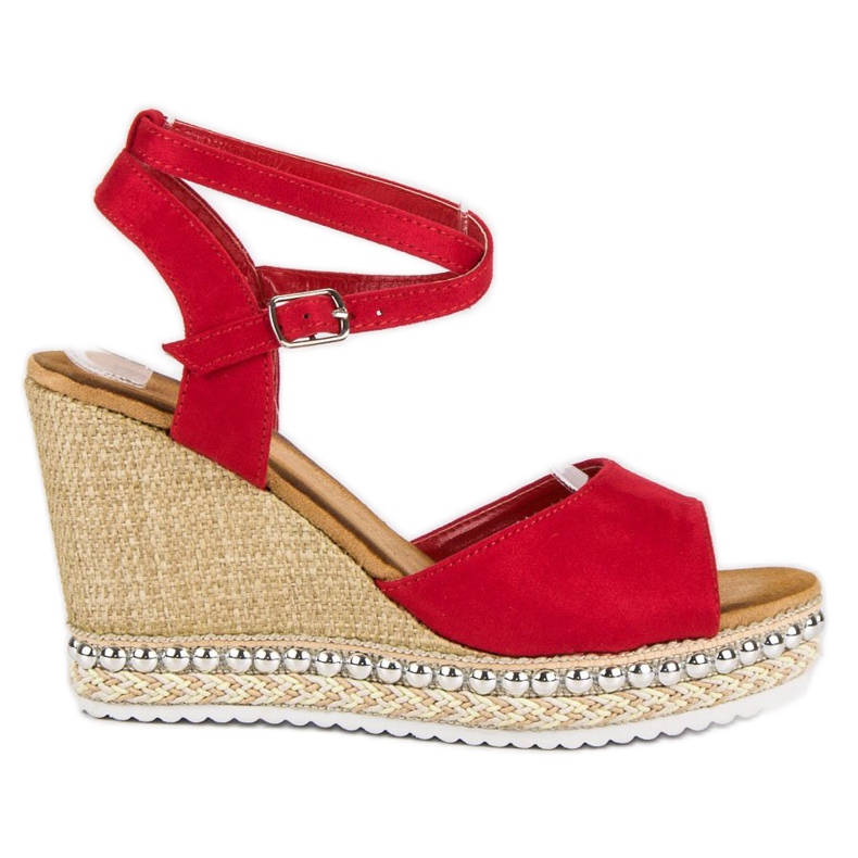 Best Shoes Sandale cu pană roșu Best Shoes Sandale cu pană roșu