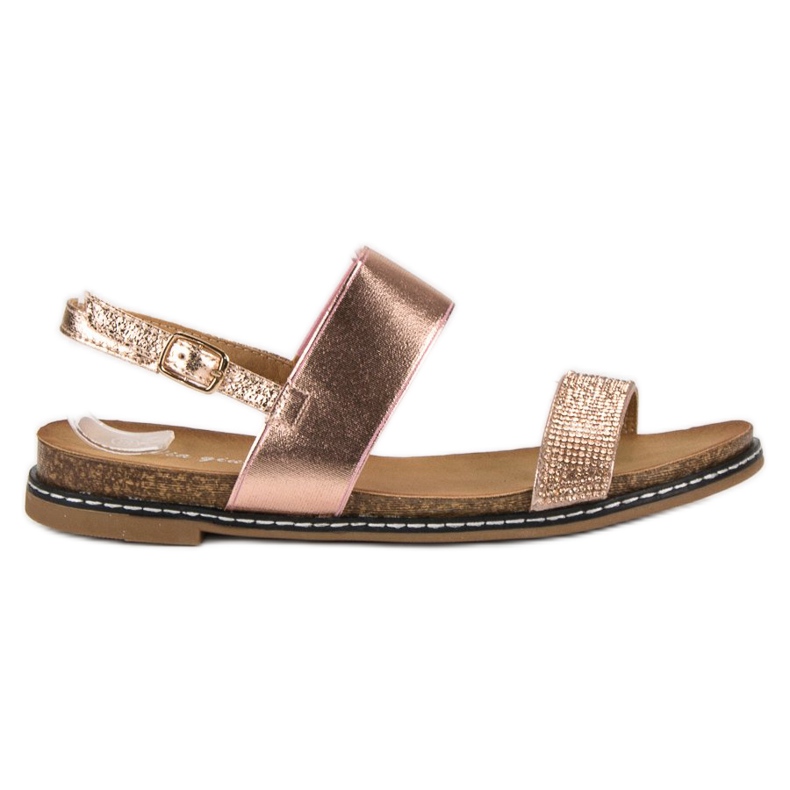 Via Giulia  Sandale plate cu cataramă roz