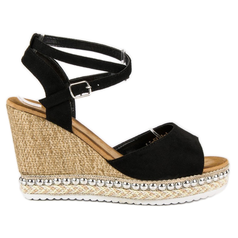 Best Shoes Sandale cu pană negru Best Shoes Sandale cu pană negru