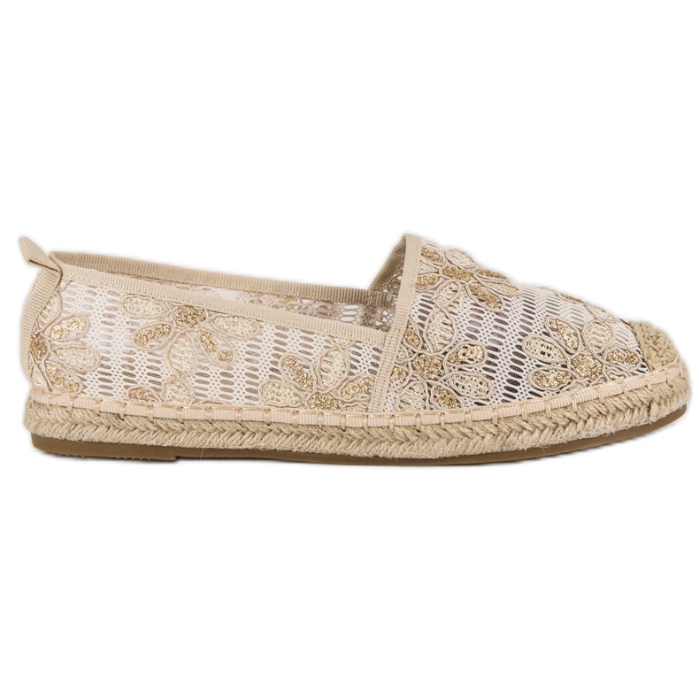 Seastar Espadrile din dantelă maro galben Seastar Espadrile din dantelă maro galben