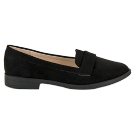 Small Swan Mocasini din piele de căprioară negru