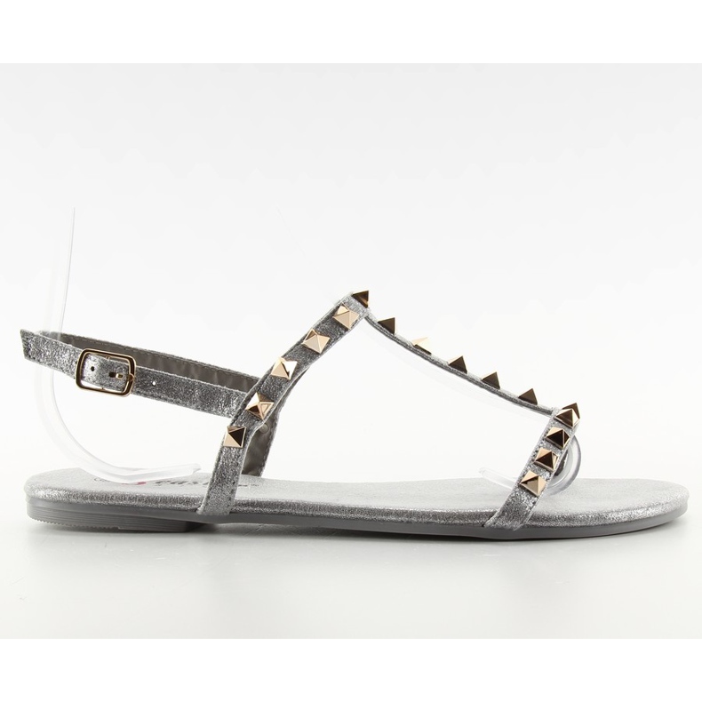 Sandale delicate cu știfturi gri DD23 Sandale delicate cu știfturi gri DD23