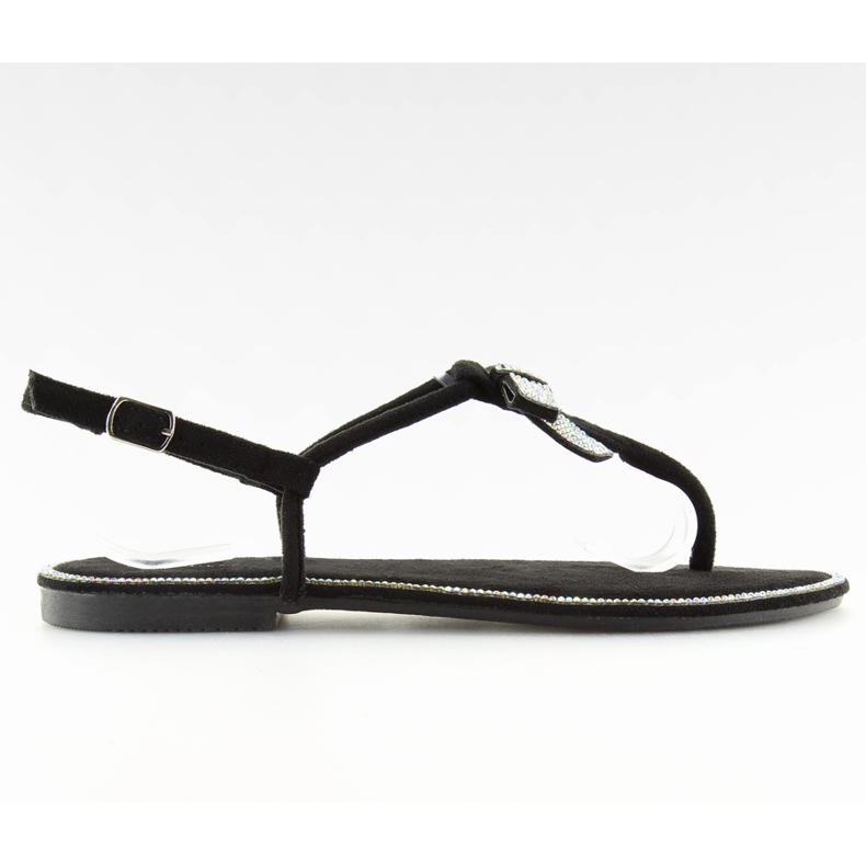 Sandale negre din piele intoarsa 218-120 negru