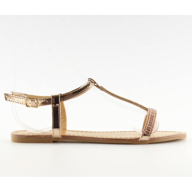 Sandale cu zirconii cubici roz SY644