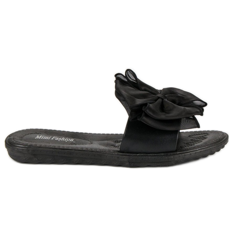 Papuci cu fundita negru Papuci cu fundita negru