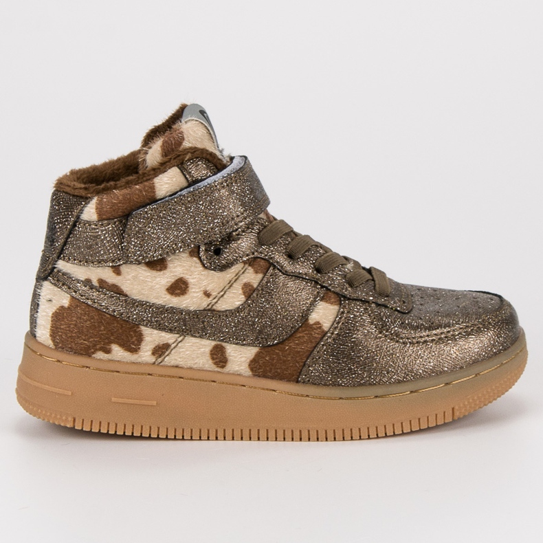 Kylie Adidași din aur cu blană de aur