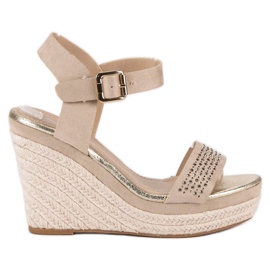 Sweet Shoes Espadrile cu pană bej Sweet Shoes Espadrile cu pană bej