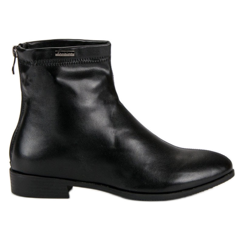 Ghete negre cu fermoar negru