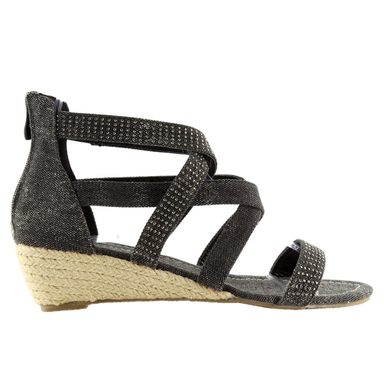 Sandale espadrile negre ME11783 Negru