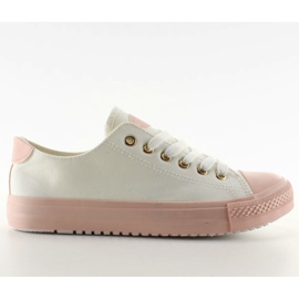 Adidași pe cauciuc colorat W-3051 Alb