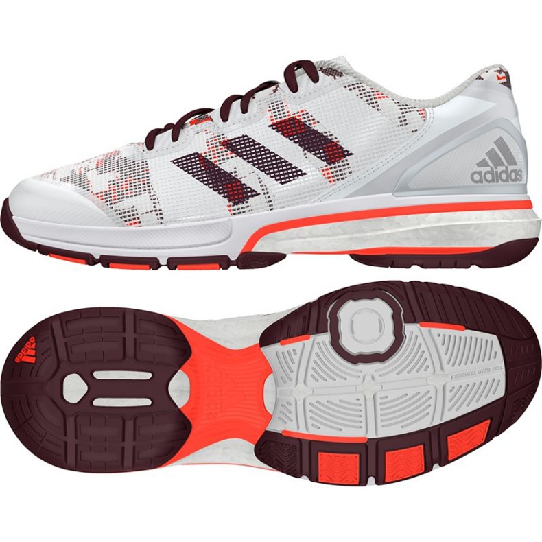 Pantof de handbal Adidas Stabil Boost alb