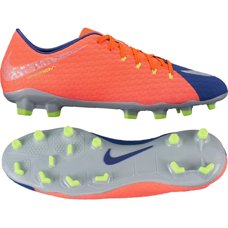 Ghete fotbal Nike Hypervenom Phelon Iii Fg M 852556-409 negru, violet, portocaliu portocale