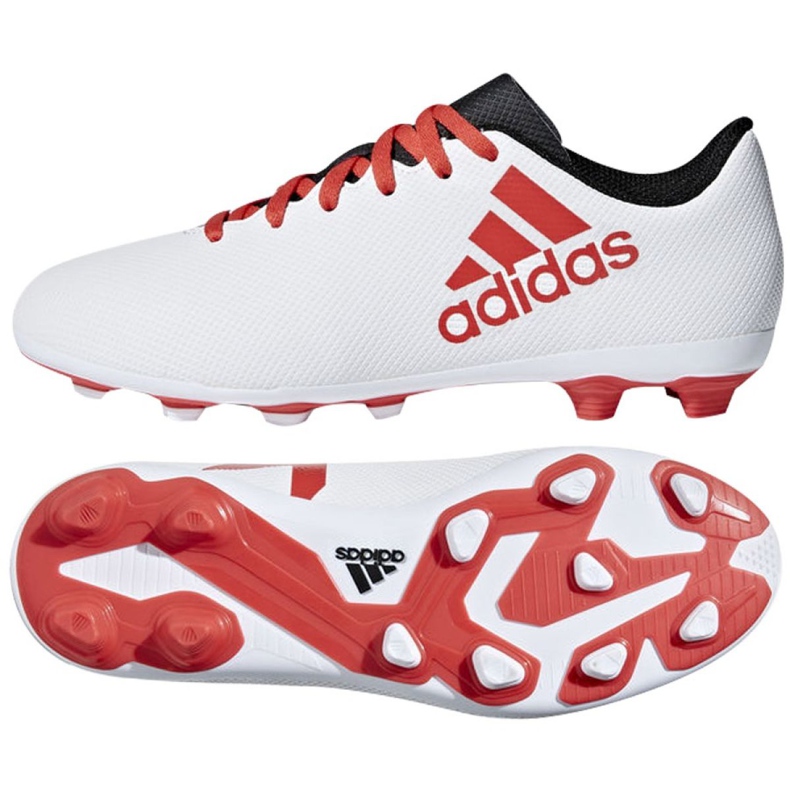 Ghete de fotbal Adidas X 17.4 FxG Jr CP9015 multicolor alb Ghete de fotbal Adidas X 17.4 FxG Jr CP9015 multicolor alb